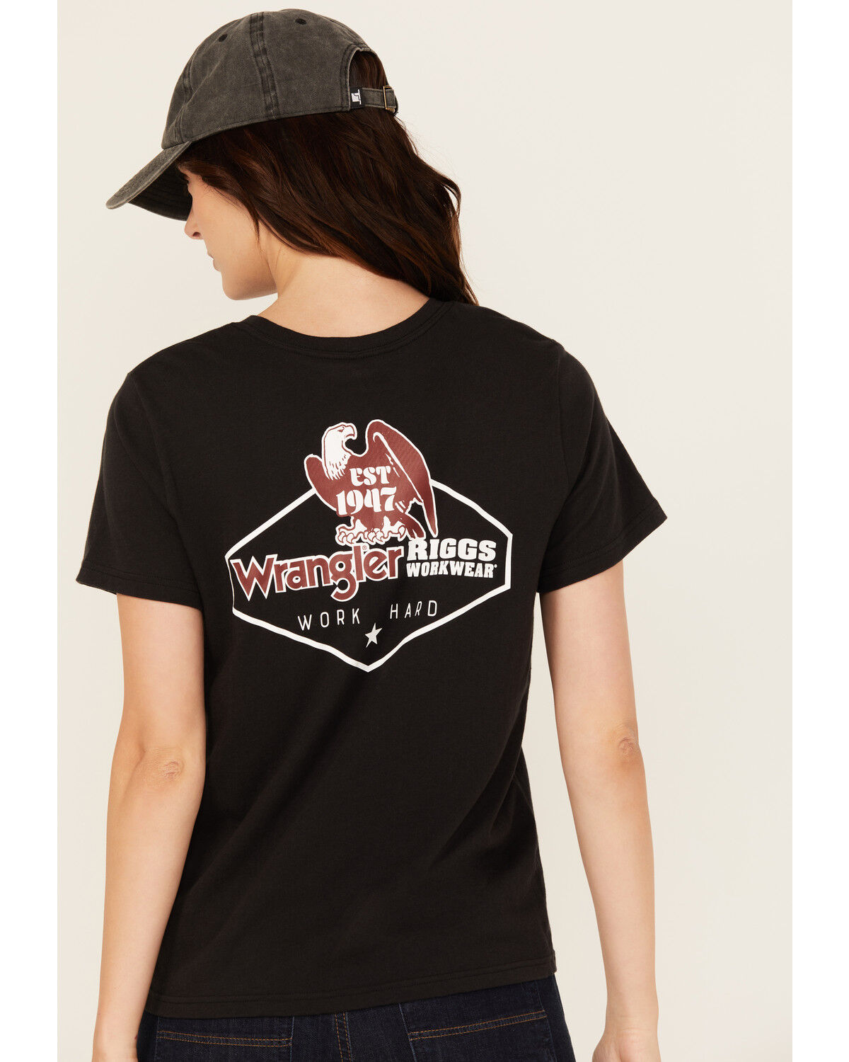Image #4 - Wrangler RIGGS Women's Boot Barn Exclusive Talons Short Sleeve Graphic Work Tee, Black, hi-res
