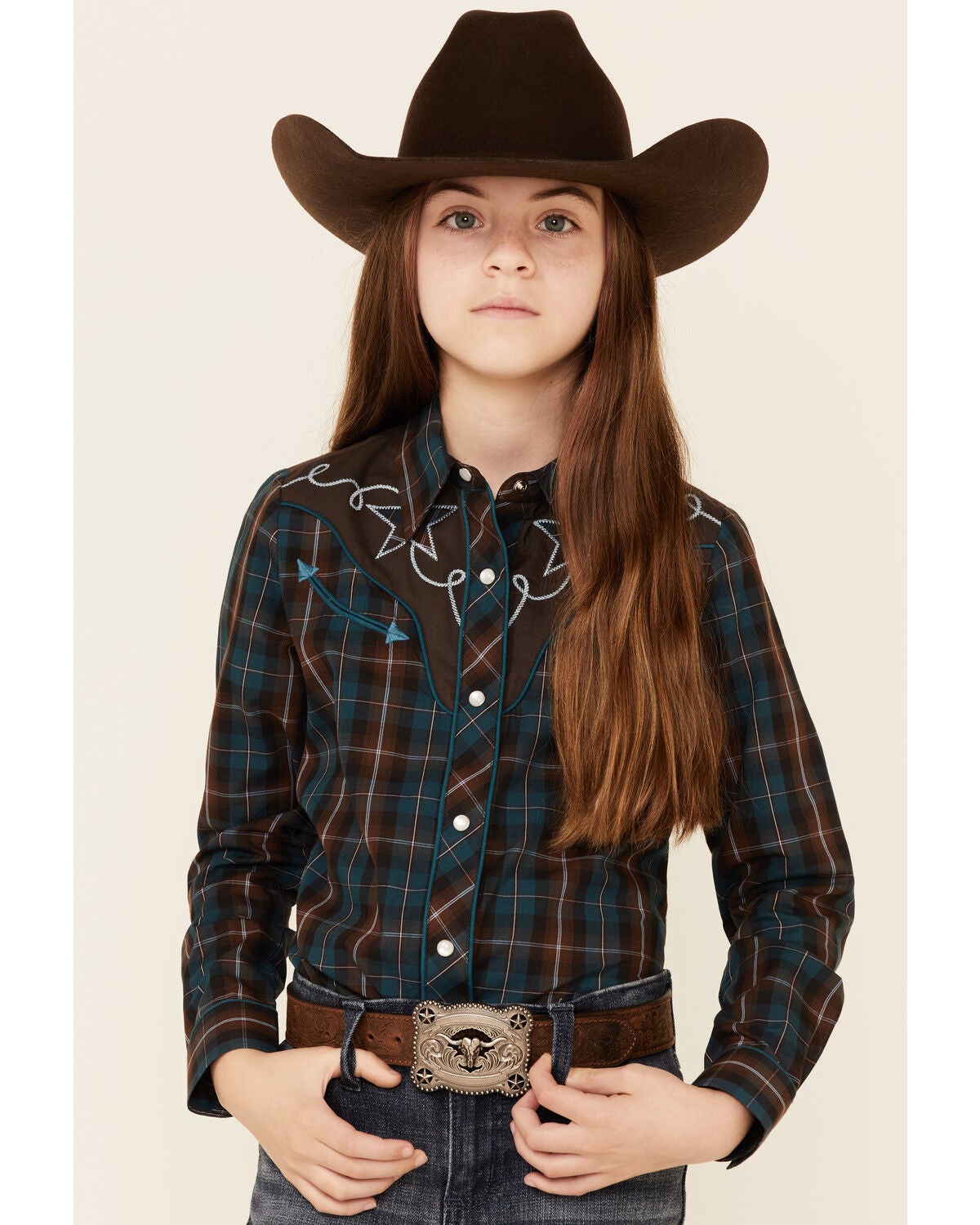Roper - Girls Spring II Five Star Constellations Print Long Sleeve Western Blouse main image 1