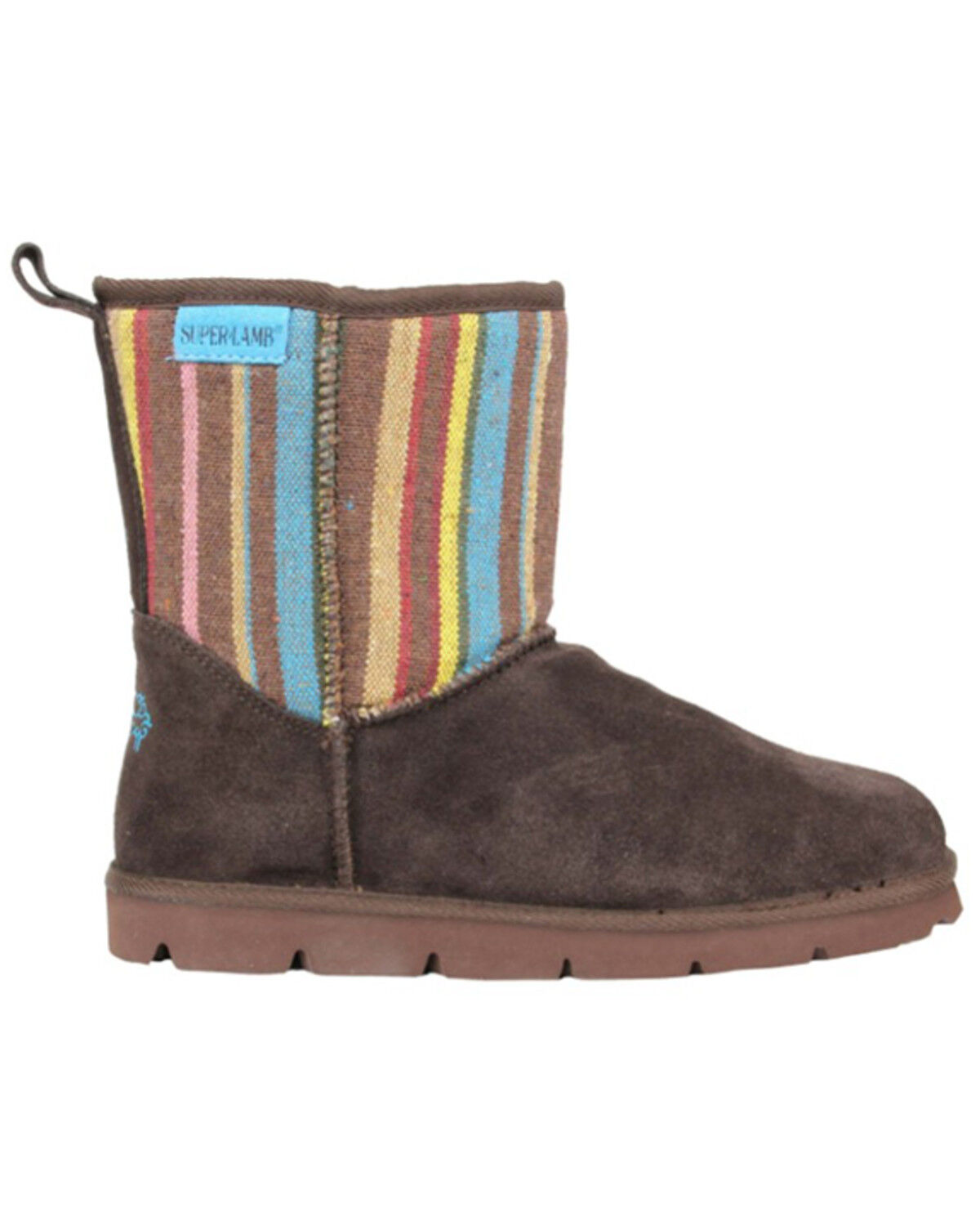 Image #2 - Superlamb Women's Argali Serape 7.5" Suede Leather Pull On Casual Boots - Round Toe, , hi-res