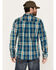 Image #4 - Brothers and Sons Men's Aransas Plaid Print Long Sleeve Button Down Western Shirt, Hunter Green, hi-res