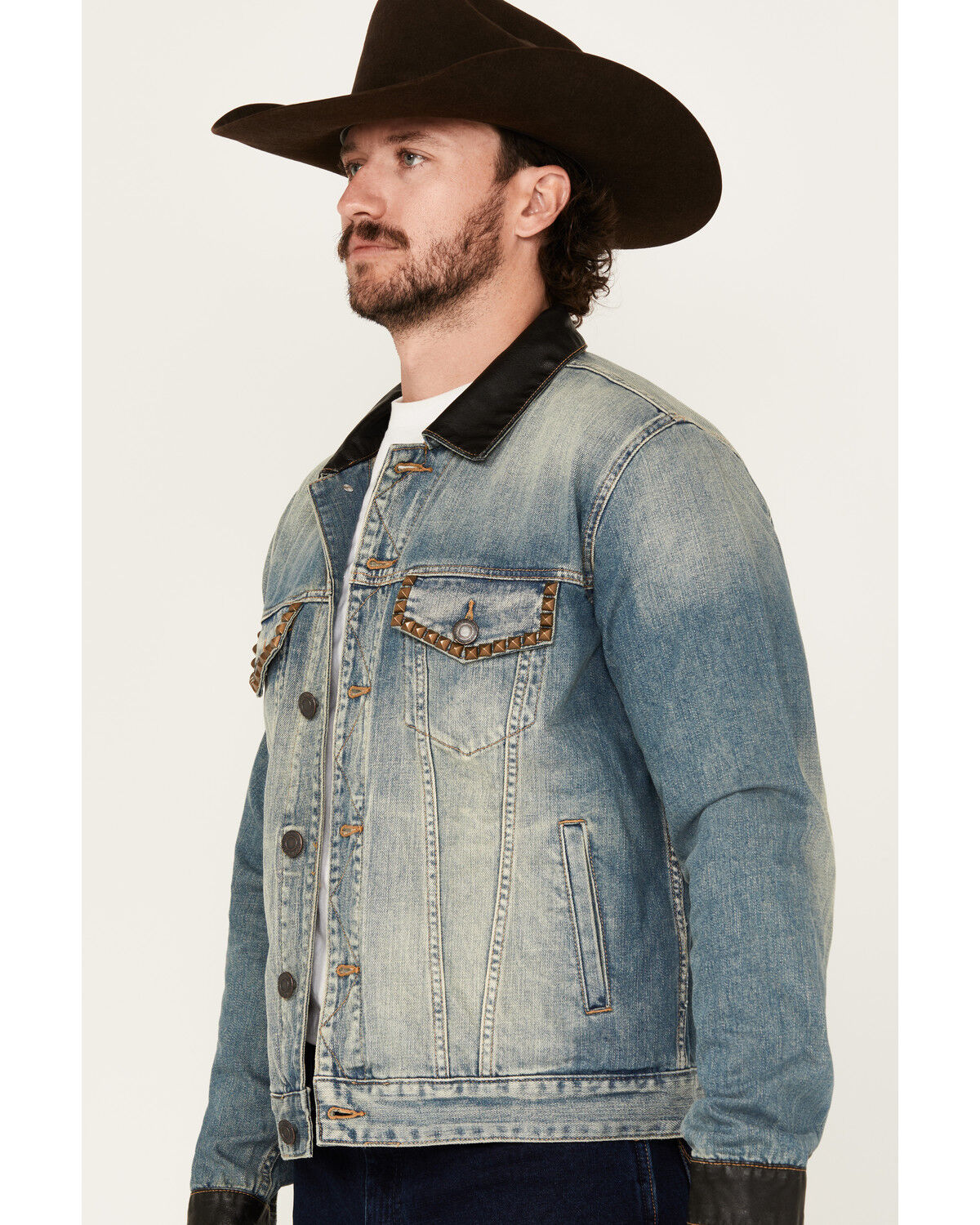 Image #2 - Moonshine Spirit Men's Slasher Medium Wash Denim Jacket, Medium Wash, hi-res