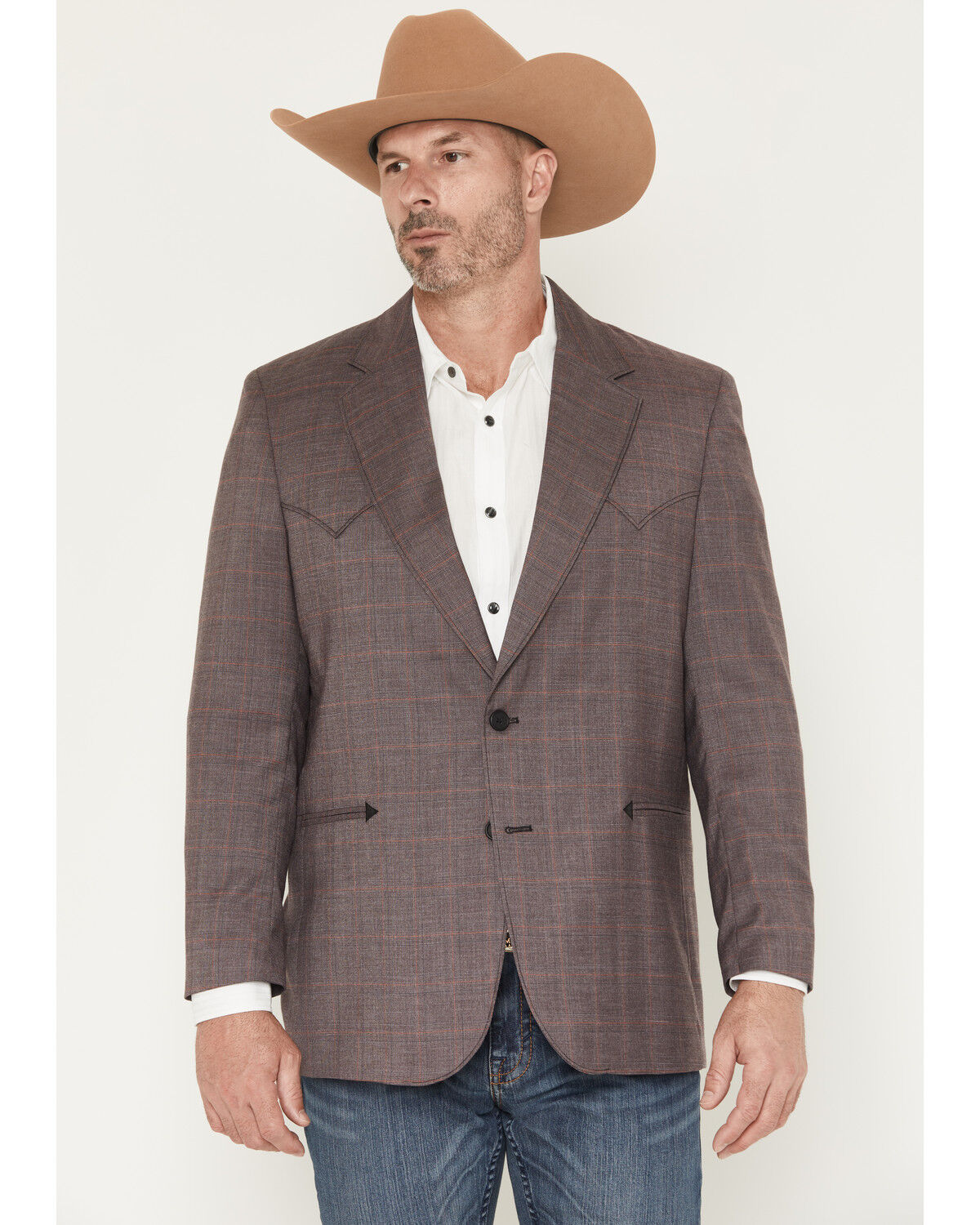 Image #1 - Circle S Men's Carson City Sportcoat, Wine, hi-res