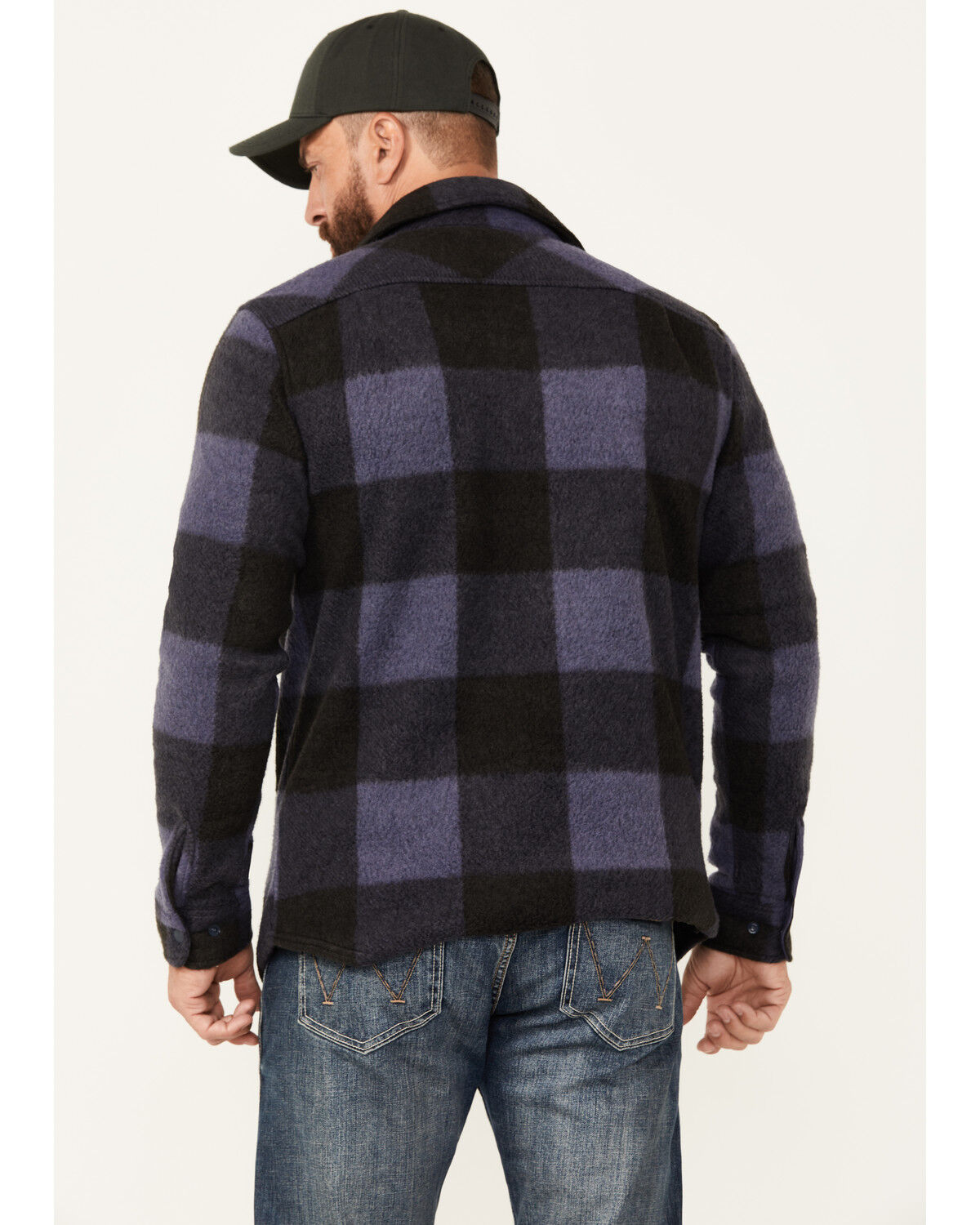 Image #4 - Brixton Men's Bowery Arctic Plaid Print Long Sleeve Snap Stretch Flannel Shirt, Navy, hi-res