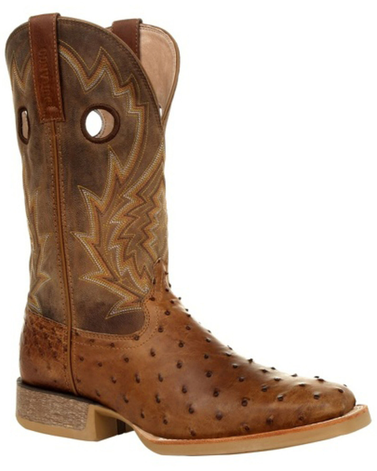 Ostrich skin shop boots square toe