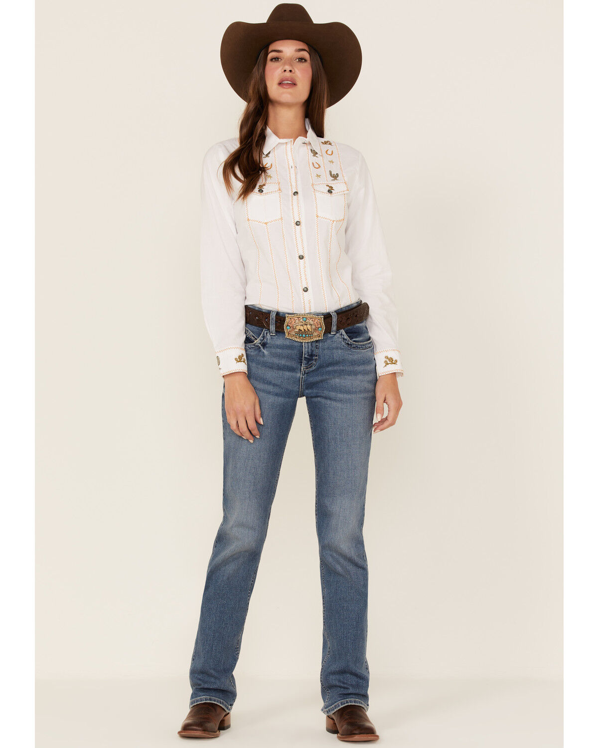 Image #2 - Tasha Polizzi Women's Jackson Embroidered Western Shirt, White, hi-res