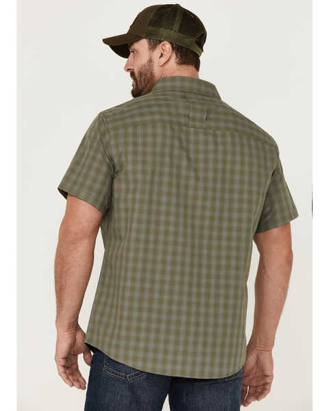 Image #4 - Brothers and Sons Men's Plaid Print Performance Short Sleeve Button Down Western Shirt, Sage, hi-res