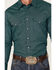 Rock & Roll Denim Men's Stretch Geo Print Long Sleeve Pearl Snap Western Shirt , Teal, hi-res