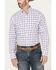 Image #3 - George Strait by Wrangler Men's Plaid Print Long Sleeve Button-Down Western Shirt - Tall , White, hi-res