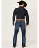 Image #3 - Rock 47 by Wrangler Men's Allenbrook Dark Wash Slim Straight Stretch Denim Jeans, Dark Medium Wash, hi-res