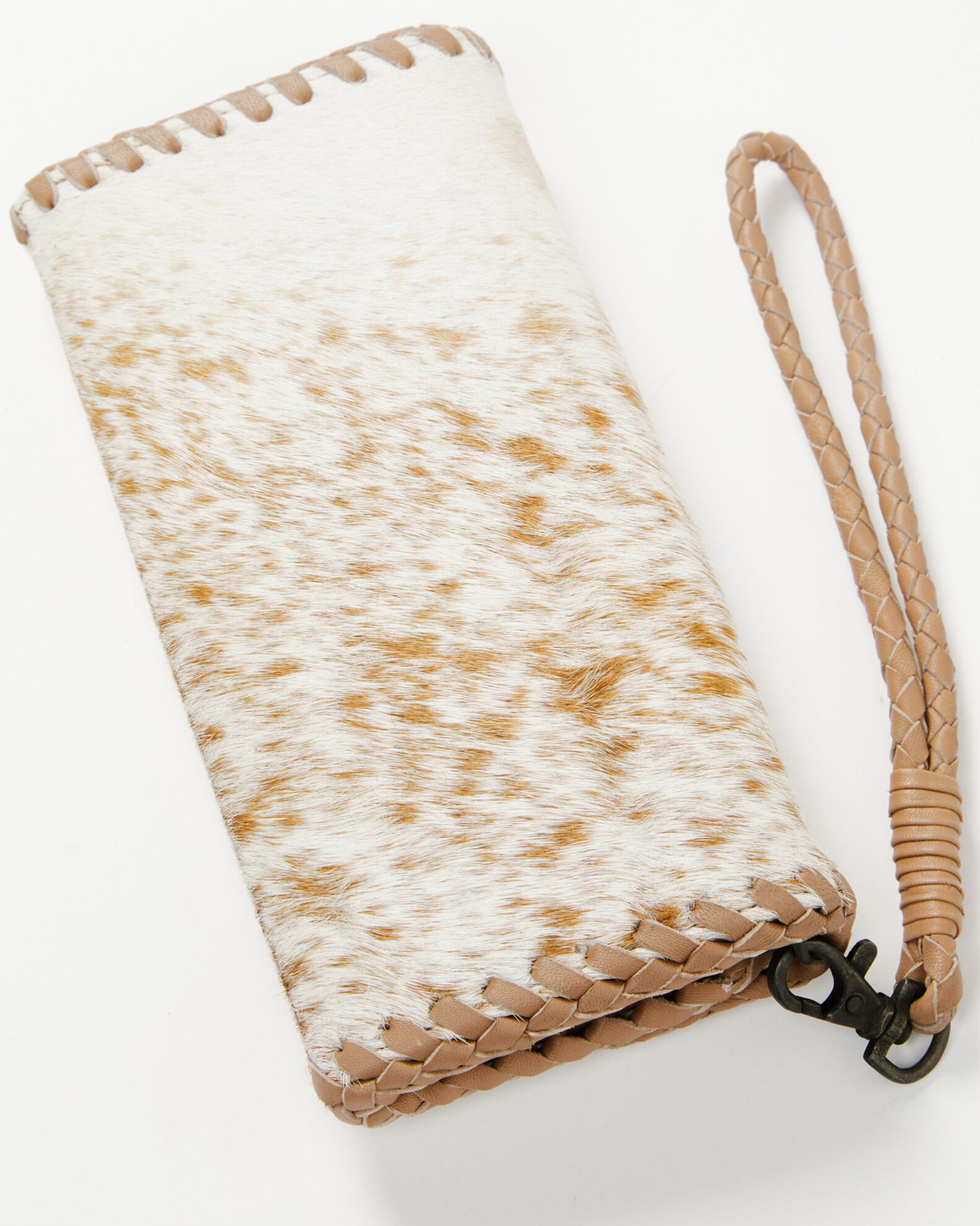 Cowhide wallets with hair clearance
