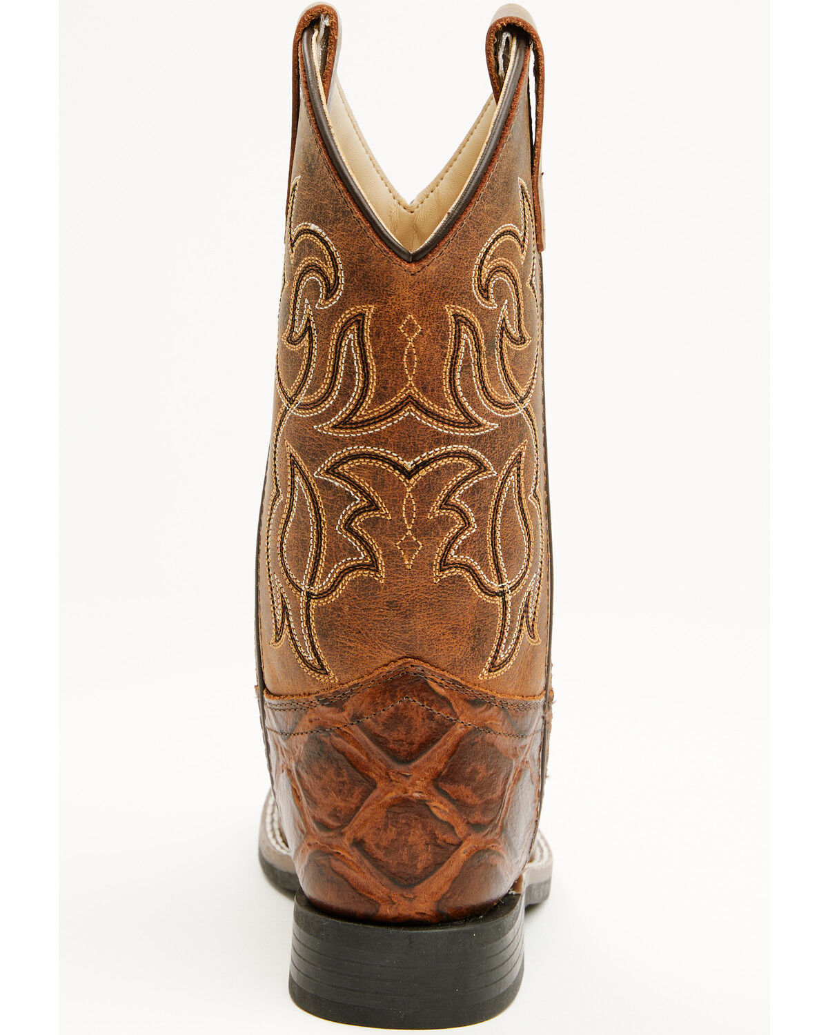 Image #5 - Cody James Boys' Duke Pirarucu Print Western Boots - Broad Square Toe, Brown, hi-res