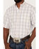 Ariat Men's WF Evander Plaid Print Short Sleeve Button Down Western Shirt , White, hi-res
