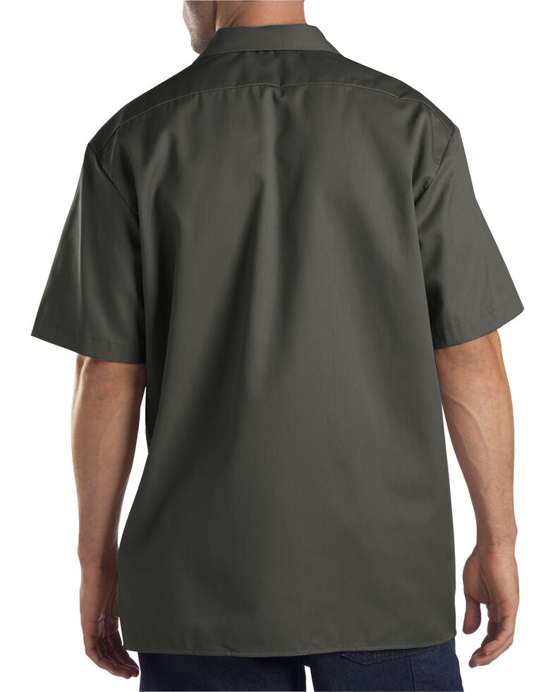Dickies Short Sleeve Twill Work Shirt - Big & Tall-Folded, Olive Green, hi-res