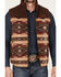 Image #3 - Cinch Men's Canvas Reversible Quilted Southwestern Zip Vest, Burgundy, hi-res