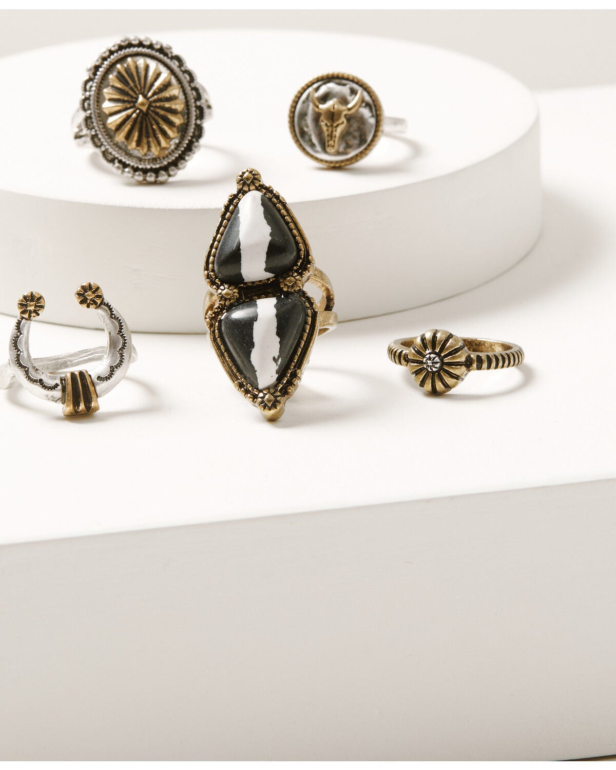 Image #1 - Idyllwind Women's Linbar Black Stone Ring Set - 5 Piece, Silver, hi-res