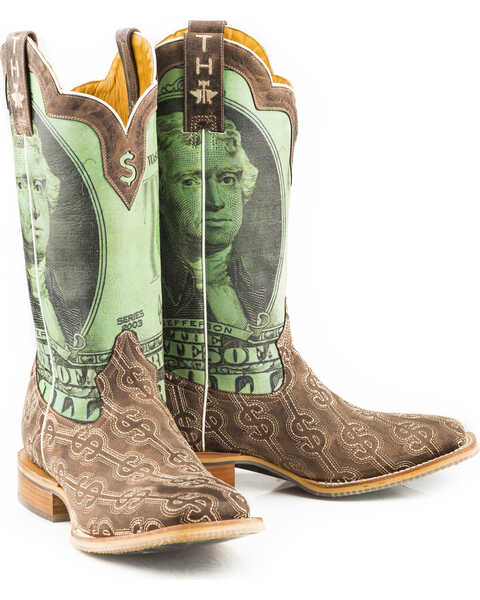 Image #2 - Tin Haul Men's Duece Take The Money And Run Western Boots - Broad Square Toe, Brown, hi-res