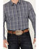 Image #3 - Gibson Trading Co Men's Night Watch Plaid Print Long Sleeve Button-Down Western Shirt, Navy, hi-res
