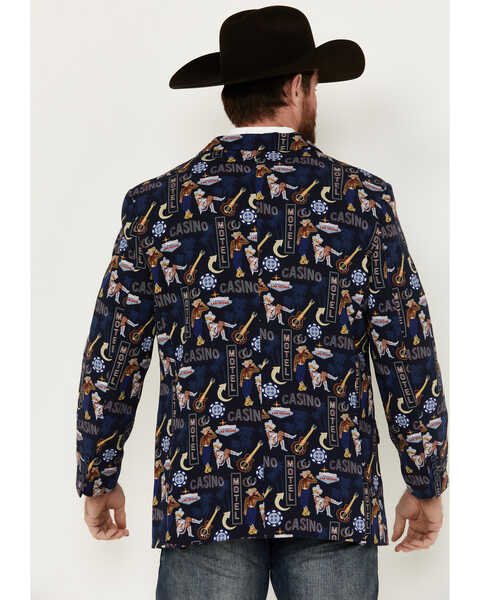 Image #4 - Rock & Roll Demin Men's Casino Conversation Print Modern Fit Sportcoat, Navy, hi-res