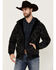 Image #1 - Cody James Men's Basin Southwestern Print Fleece Hooded Jacket, Charcoal, hi-res