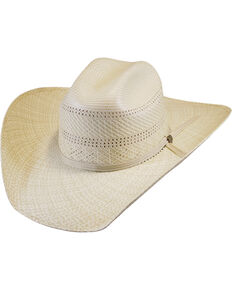 Justin Men's Ivory Bent Rail Banks Straw Cowboy Hat , Ivory, hi-res