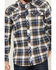 Image #3 - Cody James Men's FR Plaid Print Long Sleeve Snap Midweight Work Shirt , Navy, hi-res