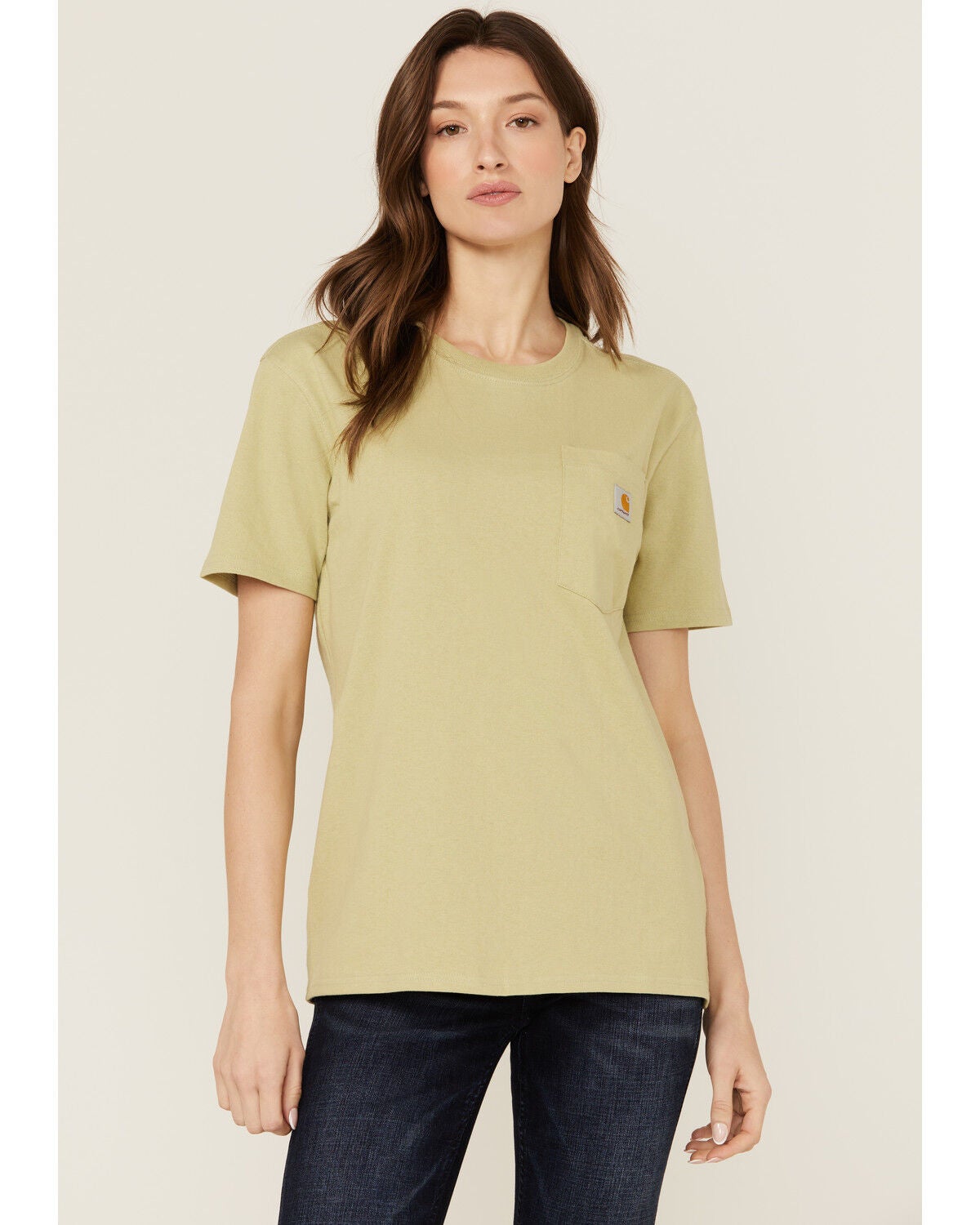 Carhartt Women's Loose Fit Heavyweight Short Sleeve Pocket Tee, Sand, hi-res