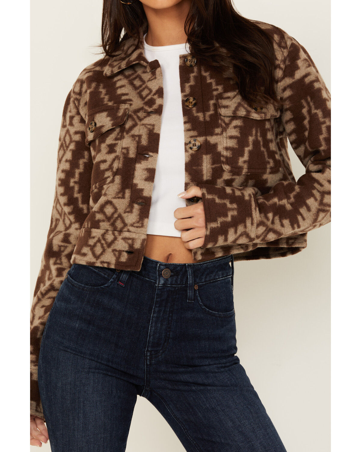 Image #3 - Shyanne Women's Cropped Southwestern Print Jacket, Medium Brown, hi-res