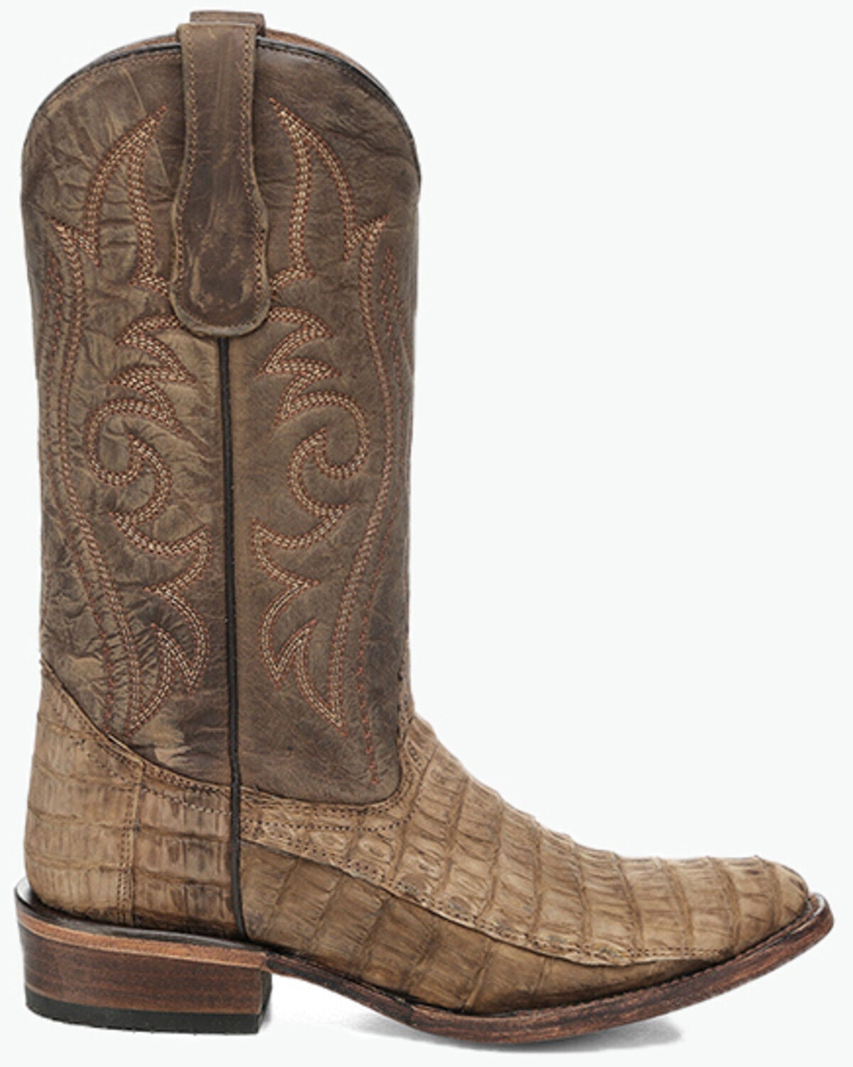 Image #2 - Circle G Men's Exotic Caiman Western Boots - Round Toe, Brown, hi-res