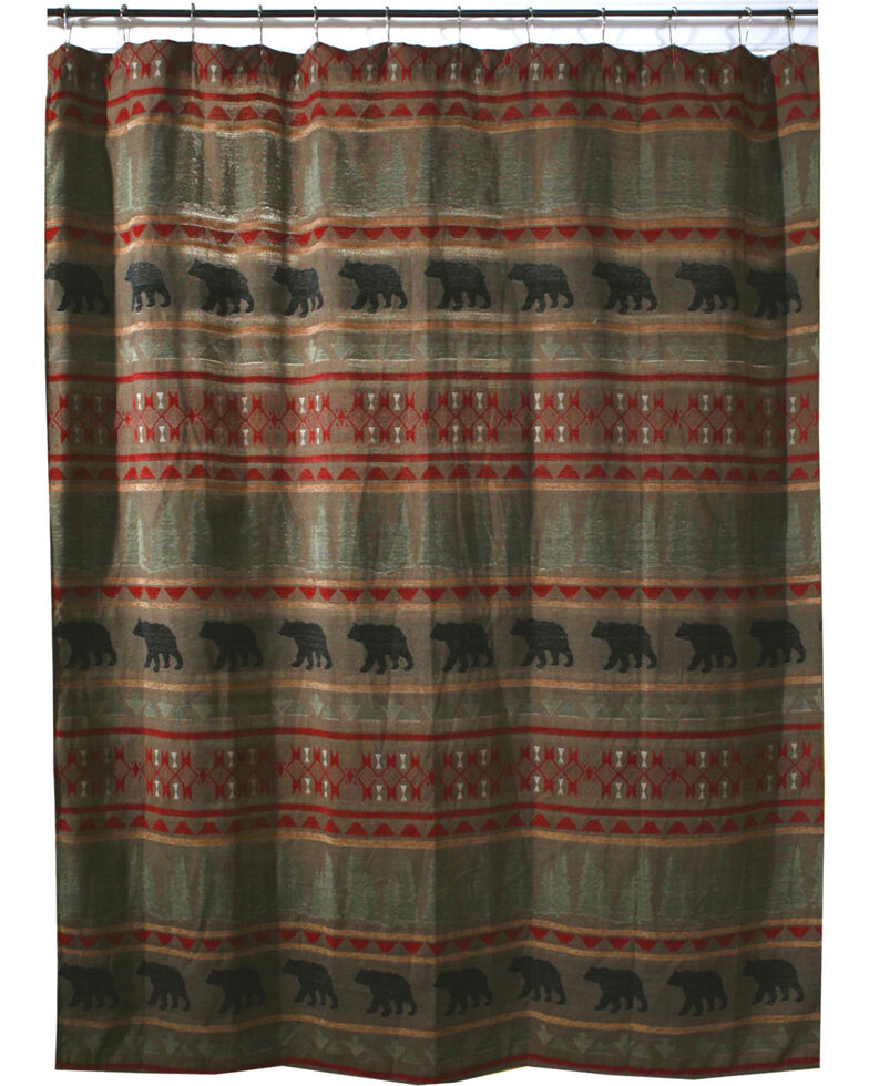 Carstens Bear Country Shower Curtain, Red, hi-res