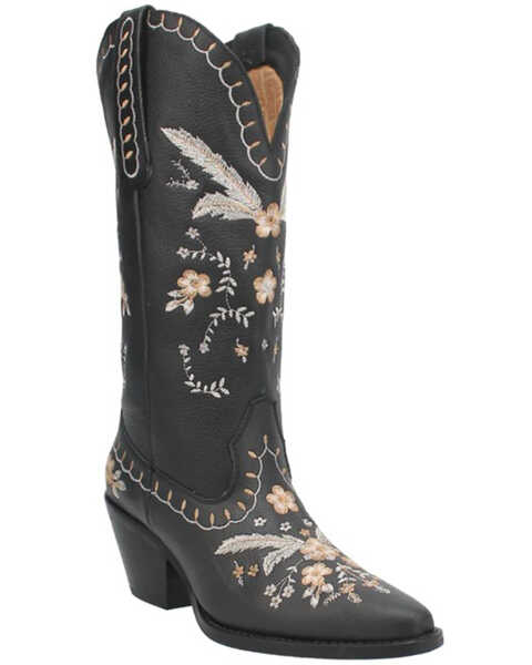 Image #1 - Dingo Women's Full Bloom Western Boots - Medium Toe, Black, hi-res