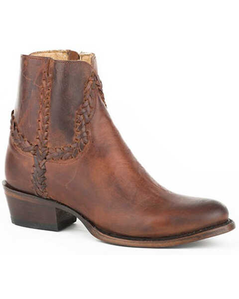 Image #1 - Stetson Women's Pixie Western Booties - Round Toe, Brown, hi-res
