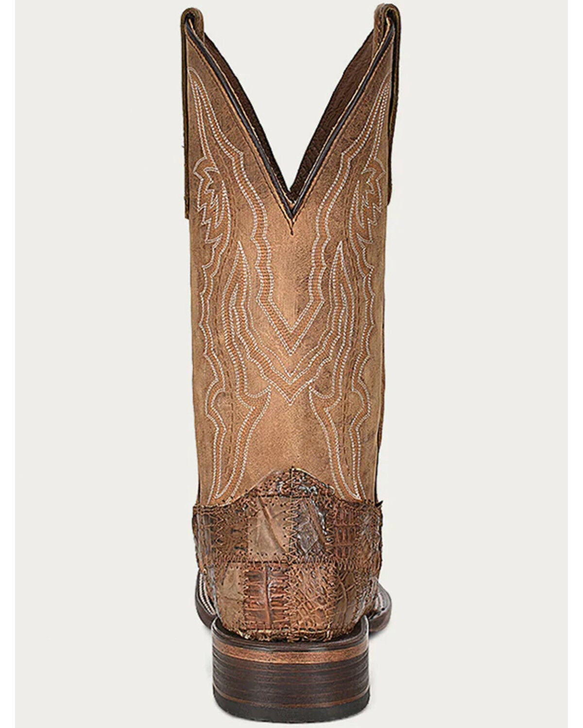 Image #4 - Circle G Men's Orix Caiman Patchwork Western Boots - Broad Square Toe, Tan, hi-res