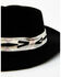 Image #2 - Nikki Beach Women's New Moon Felt Fedora Hat, Black, hi-res