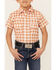 Image #3 - Cowboy Hardware Boys' Gradient Square Short Sleeve Snap Western Shirt, Orange, hi-res