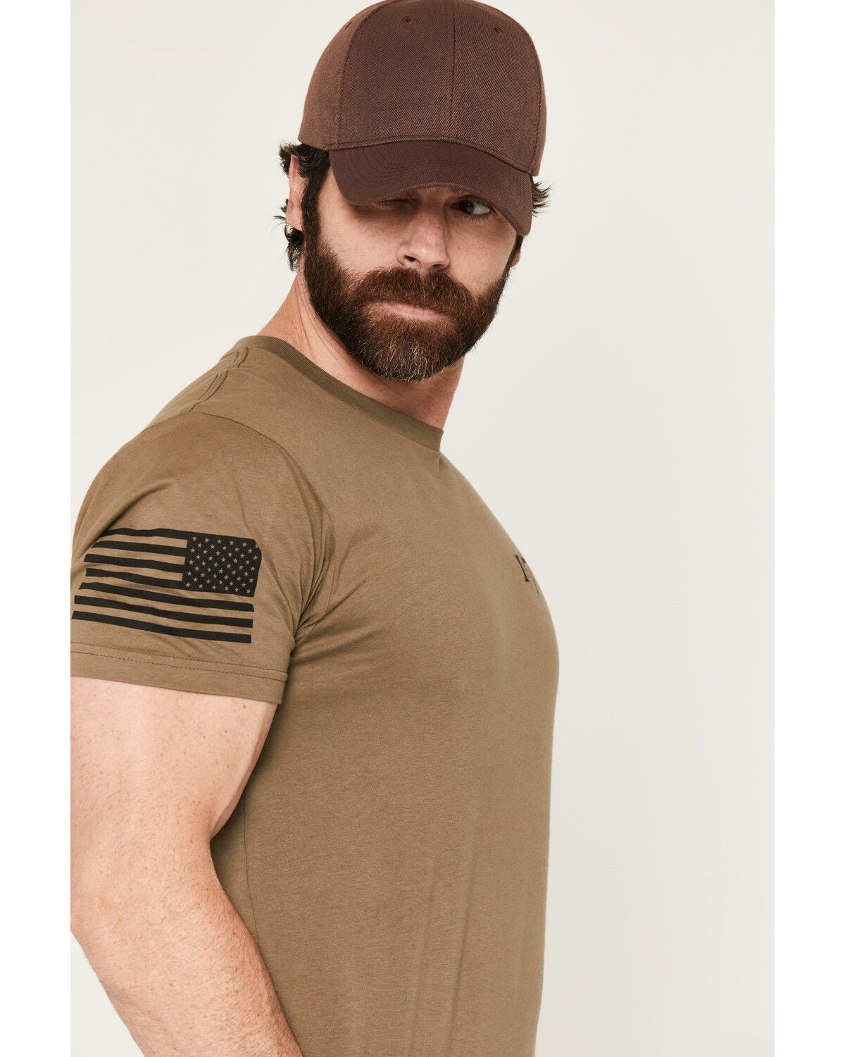 Image #4 - Grunt Style Men's 1776 Flag Short Sleeve Graphic T-Shirt - Big, Olive, hi-res
