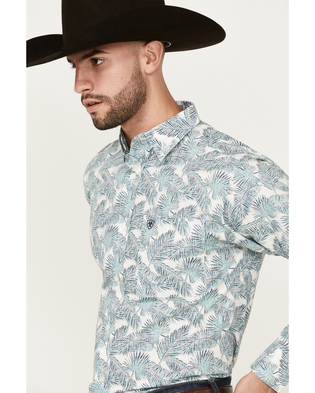 Ariat Men's Emanuel Palm Leaf Print Long Sleeve Button-Down
