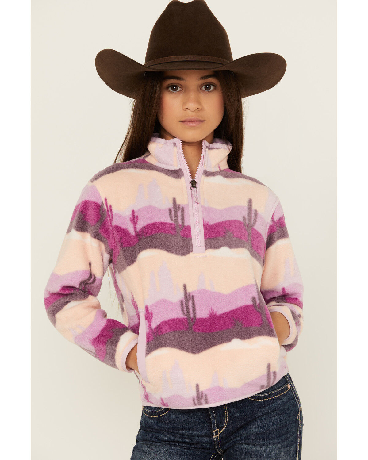 Image #1 - Cruel Girl Girls' Desert Fleece Pullover, Light Purple, hi-res