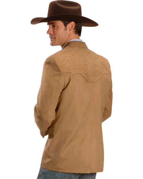 Image #3 - Circle S Men's Embroidered Micro-Suede Sportcoat , Camel, hi-res