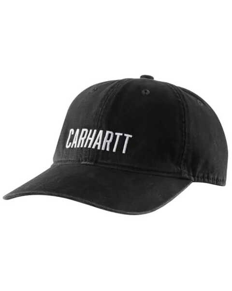 Carhartt Men's Force Full Back Canvas Logo Ball Cap , Black, hi-res