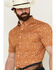 Image #2 - RANK 45&reg; Men's Decker Geo Print Short Sleeve Performance Stretch Button-Down Western Shirt, Gold, hi-res