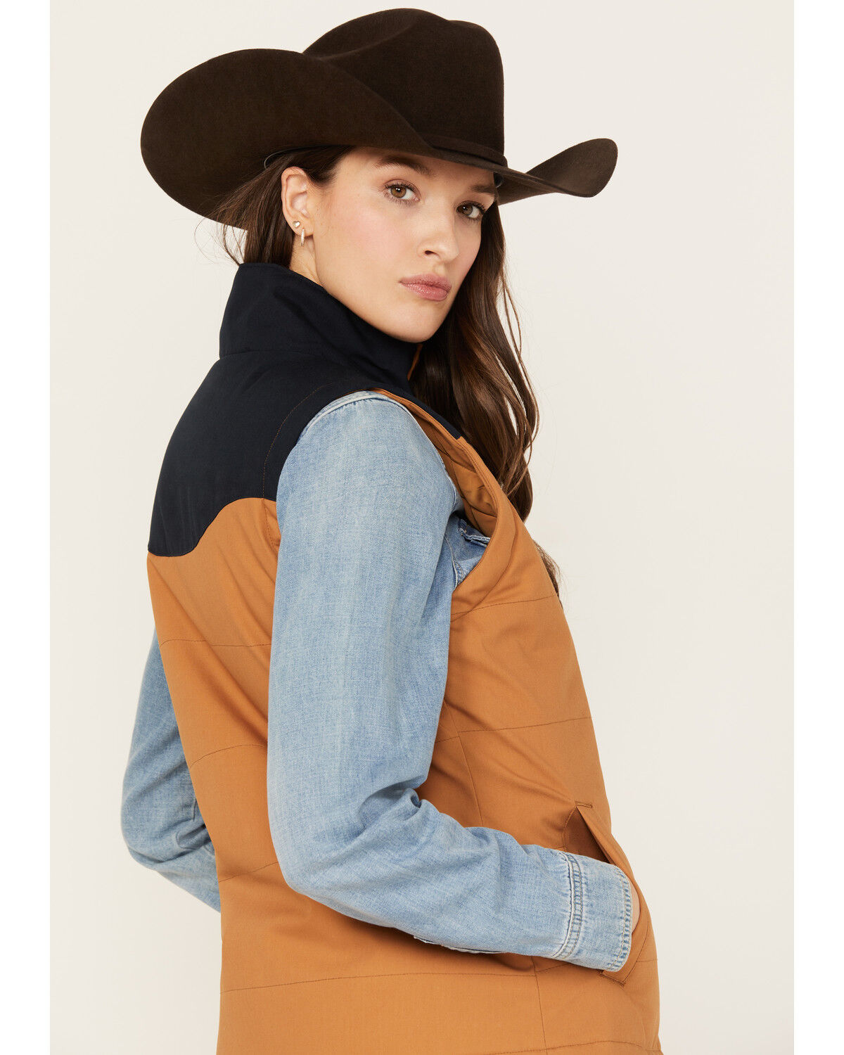 Image #5 - Cinch Women's Concealed Carry Canvas Vest, Tan, hi-res
