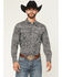 Image #1 - Cowboy Hardware Men's Paisley Print Long Sleeve Snap Stretch Western Shirt, Black, hi-res