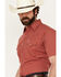 Image #2 - Ely Walker Men's Mini Bandana Geo Print Short Sleeve Snap Western Shirt, Red, hi-res
