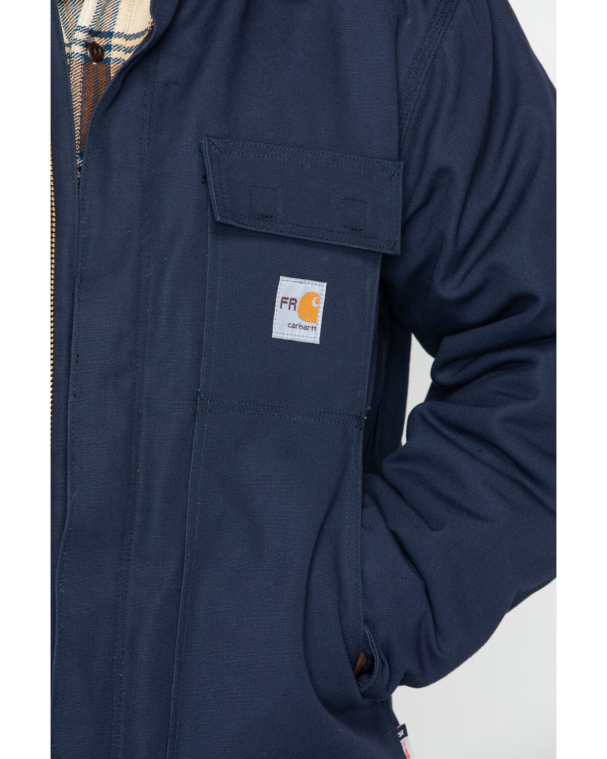 Image #4 - Carhartt Men's FR Duck Traditional Coat, Navy, hi-res