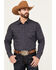 Image #1 - Gibson Trading Co Men's Holden Print Long Sleeve Western Snap Shirt, Navy, hi-res