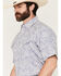 Image #2 - Ely Walker Men's Paisley Print Short Sleeve Snap Western Shirt, Blue, hi-res