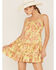 Band of the Free Women's Love Child Floral Print Tiered Dress, Yellow, hi-res