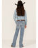 Image #3 - Ariat Girls' R.E.A.L. Allessandra Wide Jeans, Blue, hi-res