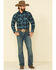 Image #3 - Resistol Men's Ombre Large Plaid Print Long Sleeve Western Snap Shirt, Blue, hi-res