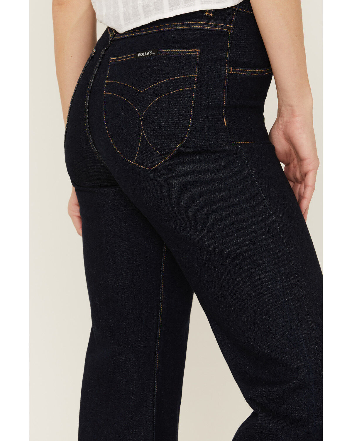 Image #4 - Rolla's Women's Eastcoast Dark Wash High Rise Flare Jeans, Dark Blue, hi-res